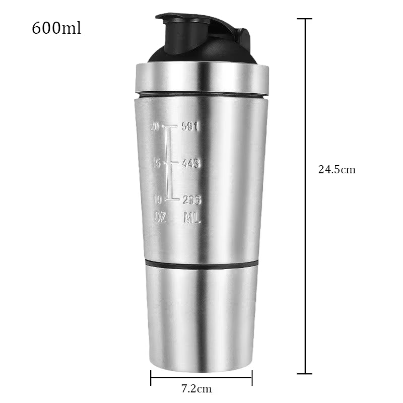 Stainless Steel Protein Shaker Cup Portable Fitness Sports Mug Nutrition Shakers Cup Water Bottles Water Cup Portable Shakers
